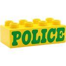 Duplo Yellow Brick 2 x 4 with Police (3011 / 31459)