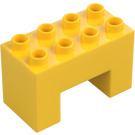 Duplo Yellow Brick 2 x 4 x 2 with 2 x 2 Cutout on Bottom (6394)