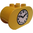 Duplo Yellow Brick 2 x 4 x 2 with Rounded Ends with Clock (6448)