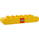 Duplo Yellow Brick 2 x 8 Rounded Ends with LEGO Logo (31214)