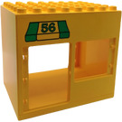 Duplo Yellow Building Block 6 x 8 x 6 with Wide Door, Door, and Window Opening with "56"