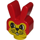 Duplo Yellow Bunny Head with Red Ears