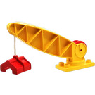 Duplo Yellow crane base with arm, winch and claw