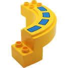 Duplo Yellow Curved Road Section 6 x 7 x 2 with 4 Stripes (31205)