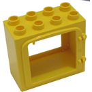 Duplo Yellow Door Frame 2 x 4 x 3 with Raised Door Outline and Framed Back (2332 / 74842)