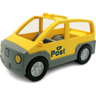Duplo Geel MPV Auto met Dark Stone Grijs Basis met Post logo (47437)