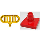 Duplo Yellow Radar Antenna Assembly with Red Base (4376)