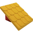 Duplo Yellow Shingled Roof with Red Base 2 x 4 x 2 (4860 / 73566)