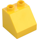 Duplo Gelb Schrägstein 2 x 2 x 1.5 (45°) (6474 / 67199)