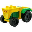 Duplo Geel Tractor met Green Mudguards