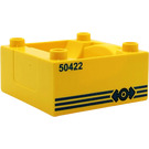 Duplo Yellow Train Compartment 4 x 4 x 1.5 with Seat with 50422 Train Decoration (51547 / 52419)