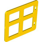 Duplo Yellow Window 4 x 3 with Bars with Different Sized Panes (2206)