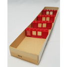 LEGO 1 x 6 x 2 Shuttered Windows, Rood Of Wit 453-2