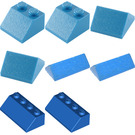 LEGO 23 sloping bricks, including roof peak bricks Modrá 980-2