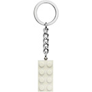 LEGO 2x4 White Metallic Key Chain (854084)