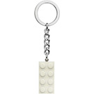 LEGO 2x4 Weiß Metallic Schlüssel Kette (854084)