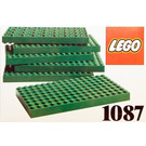LEGO 6 Baseplates 8 x 16 Green Set 1087