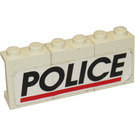 LEGO 6 x 1 x 2 with Black 'POLICE' and Red Stripe