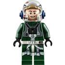 LEGO A-Vinge Pilot med Mörkgrön Jumpsuit (Smile / Scared) Minifigur