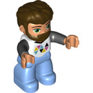 LEGO Adult with Dark Brown Hair and Beard, Top with Triangles Duplo Figure