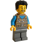 LEGO Adventurer met Zwart Kort haar en Baby Carrier Minifiguur