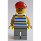 LEGO Airline Cestující s Striped Tank Horní Minifigurka