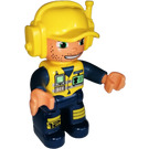 LEGO Airport Technician mit Radio und Abzeichen und Groß Smile Duplo-Figur