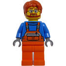 LEGO Airport Worker in Oranje Overalls Minifiguur