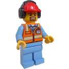 LEGO Airport Worker med orange Construction Jakke Minifigur