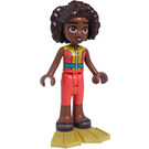 LEGO Aliya with Coral Wetsuit and Flippers Minifigure