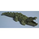 레고 Alligator / Crocodile with 20 Teeth with Yellow Eyes without White Glints Pattern with Red Technic, Pin 1/2