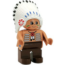 LEGO American Indian Chief med Brun Ben Duplo-figur