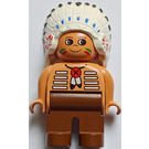 LEGO American Indian Chief met Brown Poten Duplo Figuur