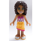 LEGO Andrea, Bright Light Orange Skirt, Magenta Top Minifigure