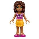 LEGO Andrea Polka Dot Top en Bright Licht Oranje Miniskirt Minifiguur