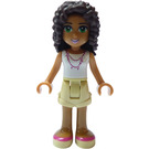 LEGO Andrea, Tan Shorts, White Top Minifigure