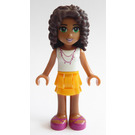 LEGO Andrea avec Bright Light Orange Layered Skirt et blanc Haut Figurine