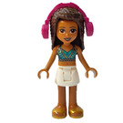LEGO Andrea with Dark Blue Top and White Skirt with Headphones Minifigure