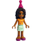 LEGO Andrea with Orange Music Top and Aqua Skirt with Party Hat Minifigure