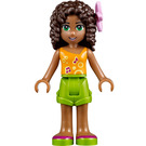 LEGO Andrea with Orange Music Top and Lime Shorts with Hair Flower Minifigure