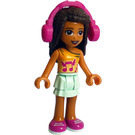 LEGO Andrea with Orange Top with Winged Music Notes and Headphones Minifigure