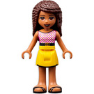 LEGO Andrea med Rosa og Hvit Kryss Topp Minifigur