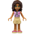 LEGO Andrea avec rouge Traverser Jungle Outfit Figurine