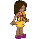 LEGO Andrea with Tan and Orange Top with Life Jacket Minifigure