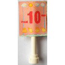 LEGO Antenne 1 x 4 met "10" Sticker met ronde top (3957)