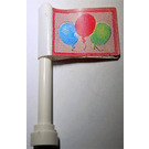 LEGO Antenne 1 x 4 met Balloons Sticker met ronde top (3957)