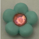 LEGO Aqua Clikits Flower with 5 Petals and Transparent Dark Pink Gem (46588 / 46594)