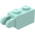 LEGO Aqua Hinge Brick 1 x 2 Locking with 2 Fingers (Vertical End) (30365 / 54671)