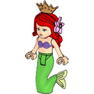 LEGO Ariel with Green Tail with Flower and Tiara Minifigure