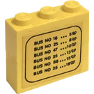 LEGO Assembly of two 1 x 3 bricks with bus departure schedule from Set 379